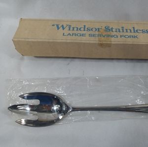 Vintage Windsor Stainless Steel Large Serving Fork With Box 12 Inch Long